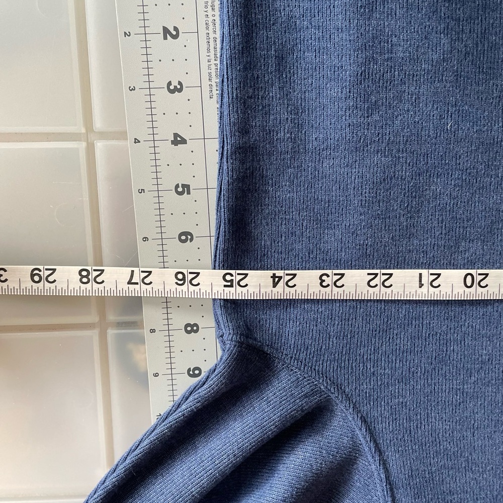 Lands' End Bedford Rib Men's Quarter-Zip Pullover Sweater Denim Heather Size XL - Picture 5 of 11